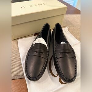 M. Gemi Black Italian Leather Loafers